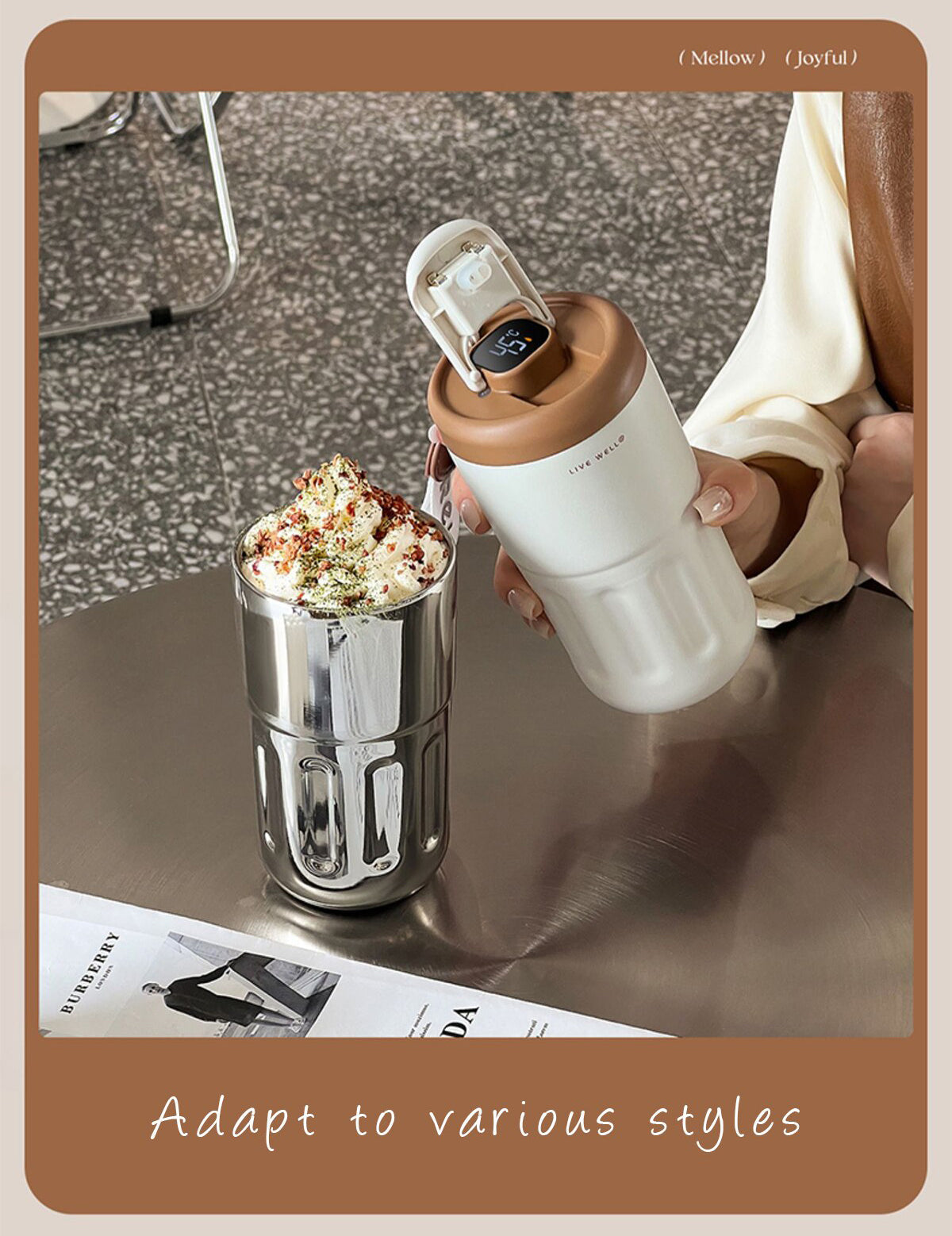 Relea "Live Well" Smart Temperature Display Coffee Cup