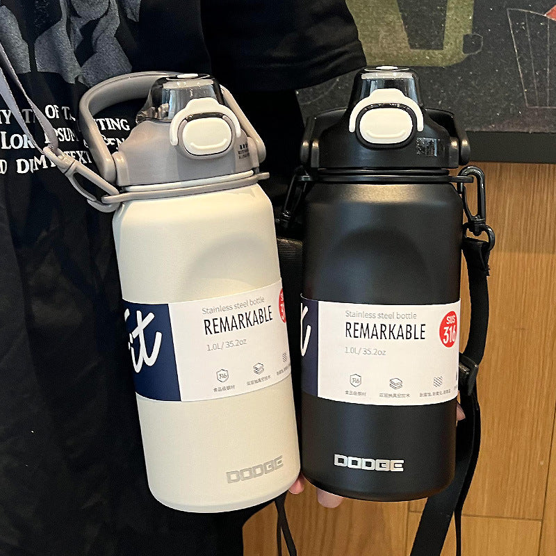 Dodge Large Capacity Travel Thermos Cup – 1000ml | Keeps Hot & Cold