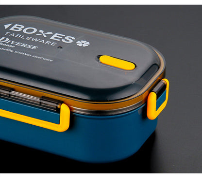 Stainless Steel Lunch Box, 1000ml Bento Box Two Compartments for School for Travel for Picnic (1000ML, Blue , Green , Pink  )