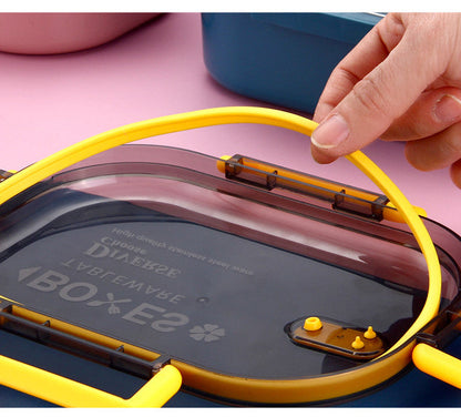 Stainless Steel Lunch Box, 1000ml Bento Box Two Compartments for School for Travel for Picnic (1000ML, Blue , Green , Pink  )