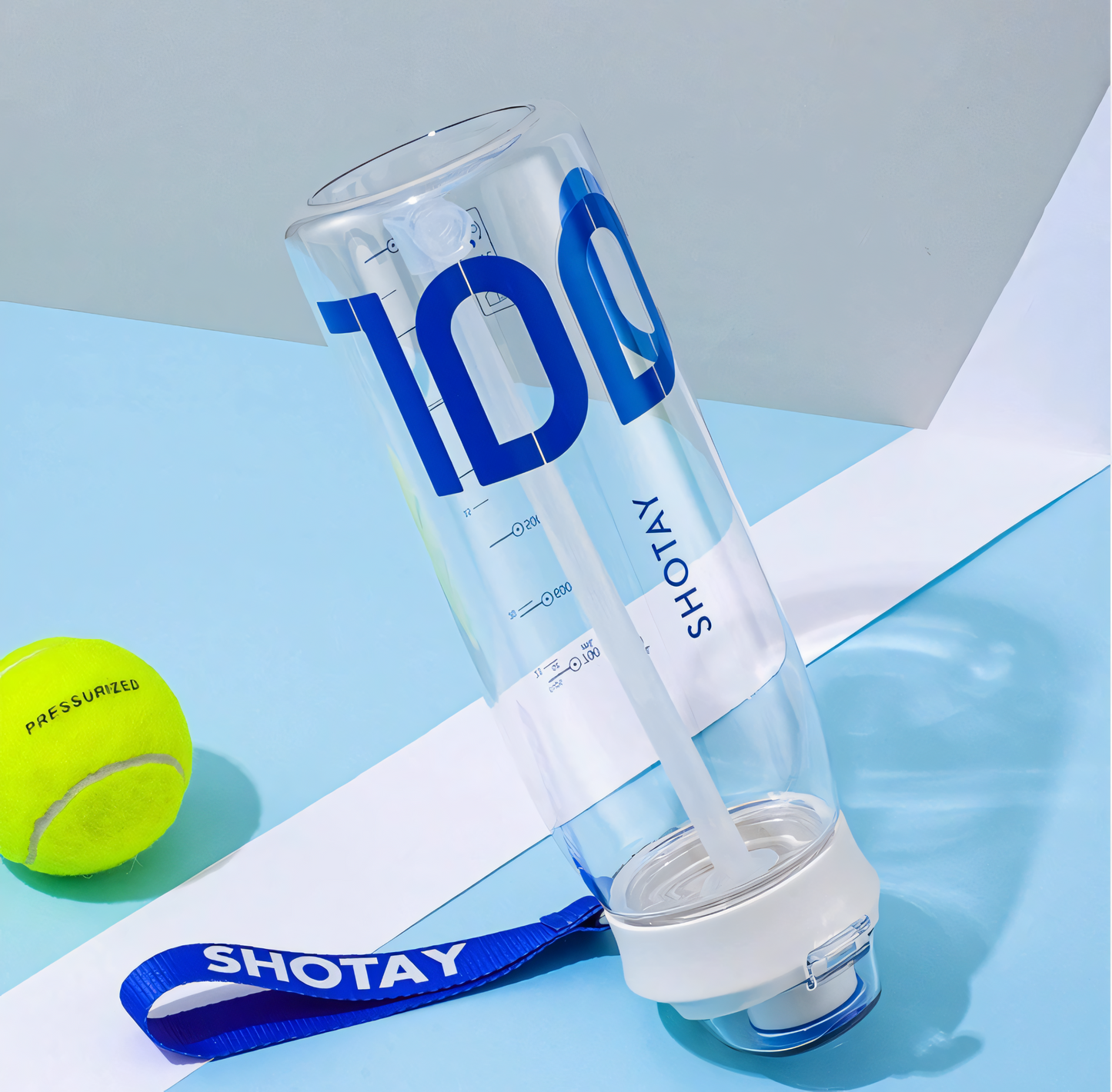 SHOTAY "COOL" Sports Water Bottle with Flip-Top Straw & Woven Lanyard – Leak-Proof Active Hydration Flask with Measurement Markers for Gym, Tennis & Outdoors  Key Features (Bullet Points) ST 6265