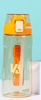 SHOTAY "VS" 630ml Dual-Drink Sports Water Bottle – Lightweight PC+PP Flask with 2-in-1 Straw & Spout Lid, Carry Strap, and Measurement Markers st 7210