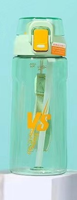 SHOTAY "VS" 630ml Dual-Drink Sports Water Bottle – Lightweight PC+PP Flask with 2-in-1 Straw & Spout Lid, Carry Strap, and Measurement Markers st 7210