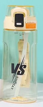 SHOTAY "VS" 630ml Dual-Drink Sports Water Bottle – Lightweight PC+PP Flask with 2-in-1 Straw & Spout Lid, Carry Strap, and Measurement Markers st 7210