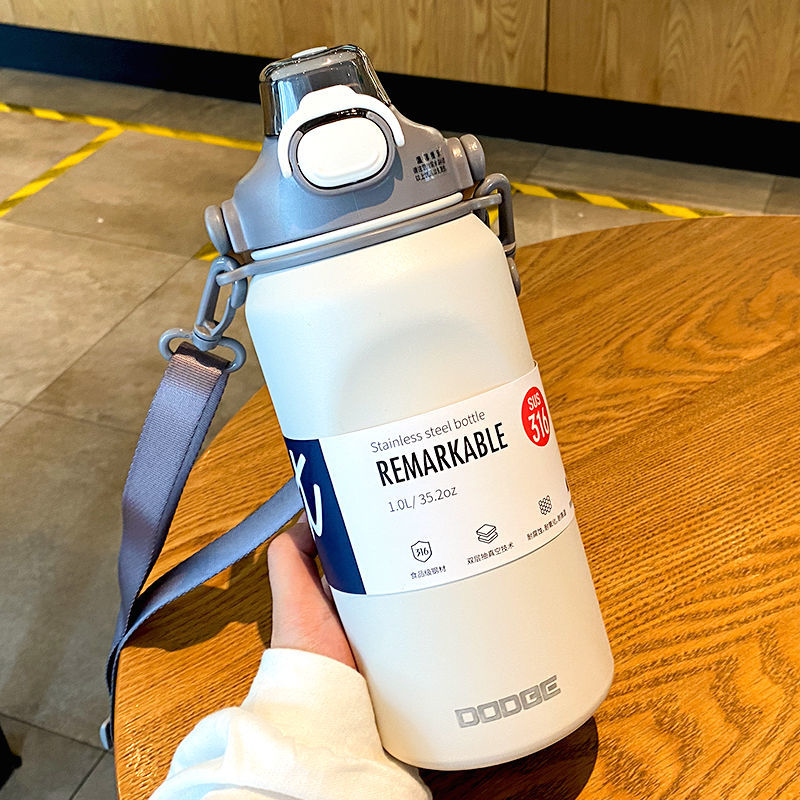 Dodge Large Capacity Travel Thermos Cup – 1000ml | Keeps Hot & Cold