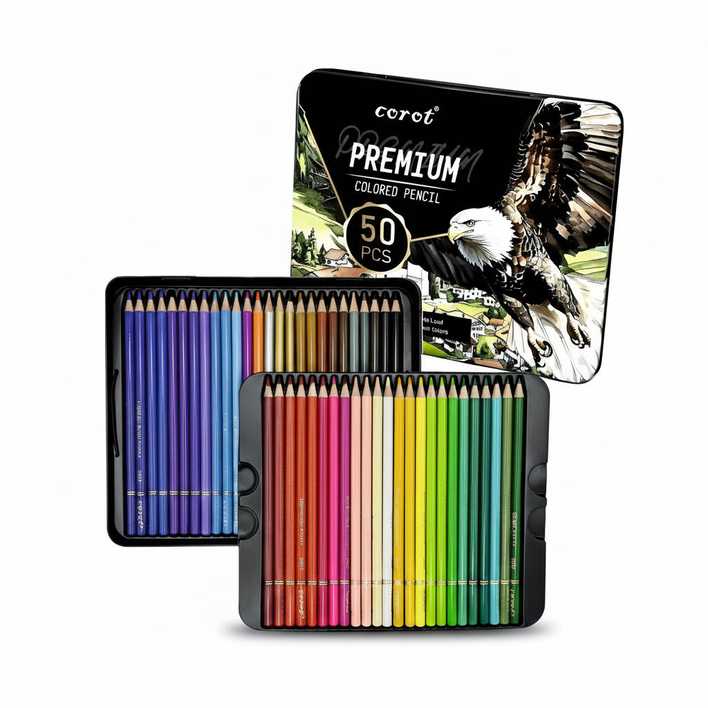 Corot Premium Coloured Pencils, 50 Pieces
