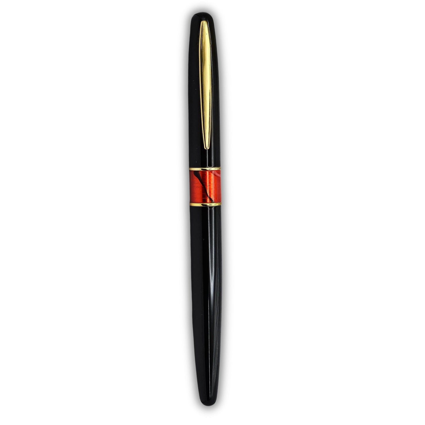 Elegant Gloss Black Executive Pen with Marbled Resin Accent