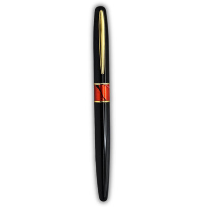 Elegant Gloss Black Executive Pen with Marbled Resin Accent