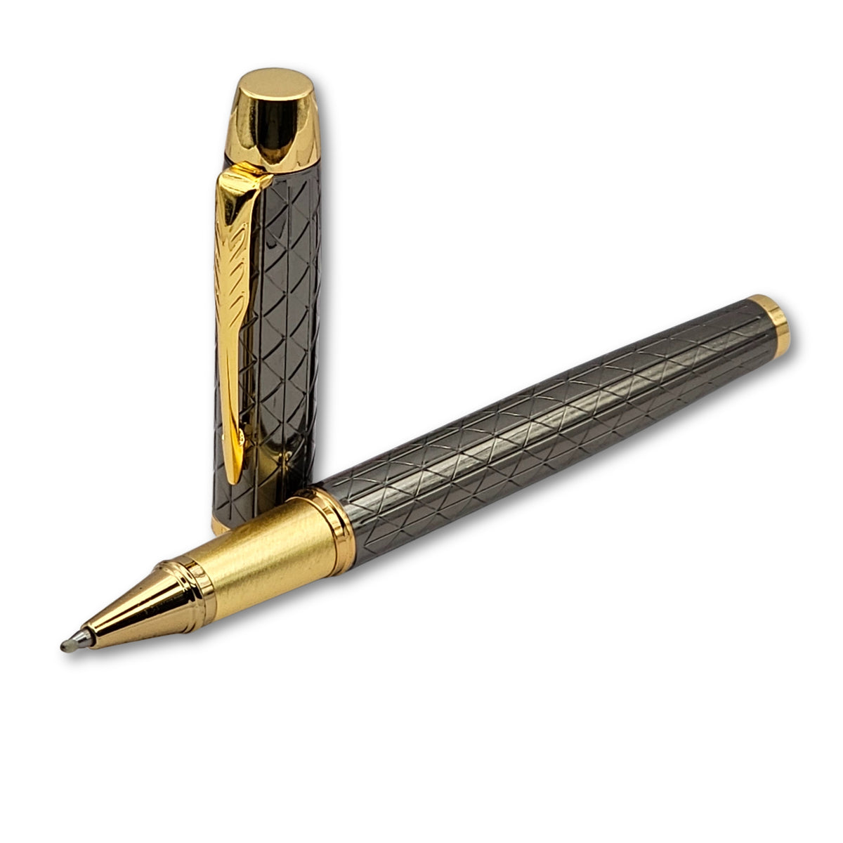 PAILI Premium Diamond-Etched Gunmetal & Gold Executive Pen