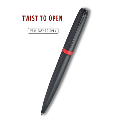 Sleek Matte Black & Vibrant Red Twist-Action Pen