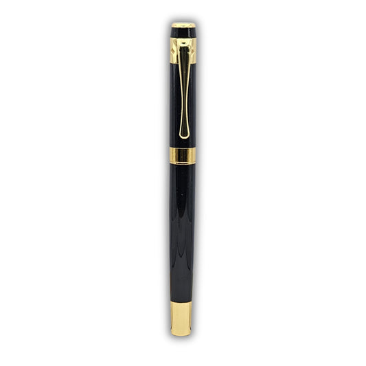 PAILI Textured Matte Black & Gold Ornate Executive Pen