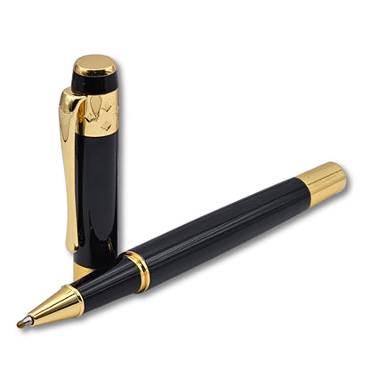 PAILI Textured Matte Black & Gold Ornate Executive Pen