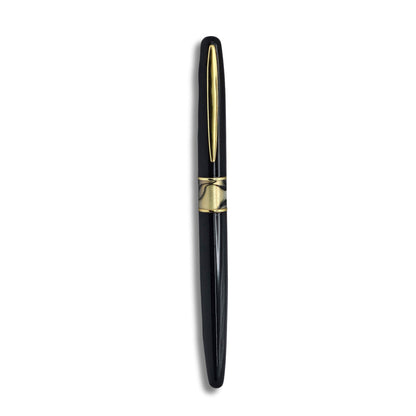Elegant Gloss Black Executive Pen with Marbled Resin Accent