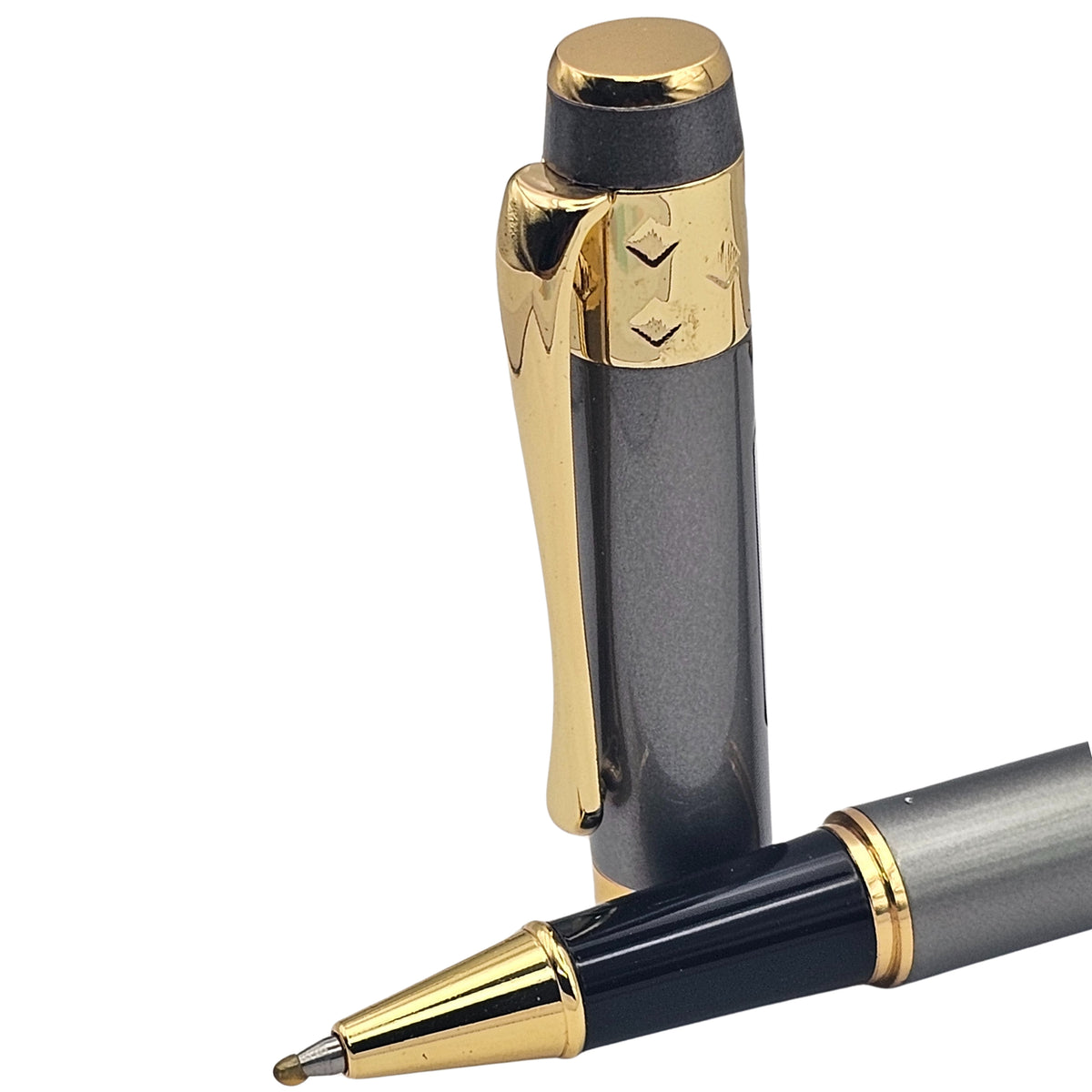PAILI Textured Matte Black & Gold Ornate Executive Pen