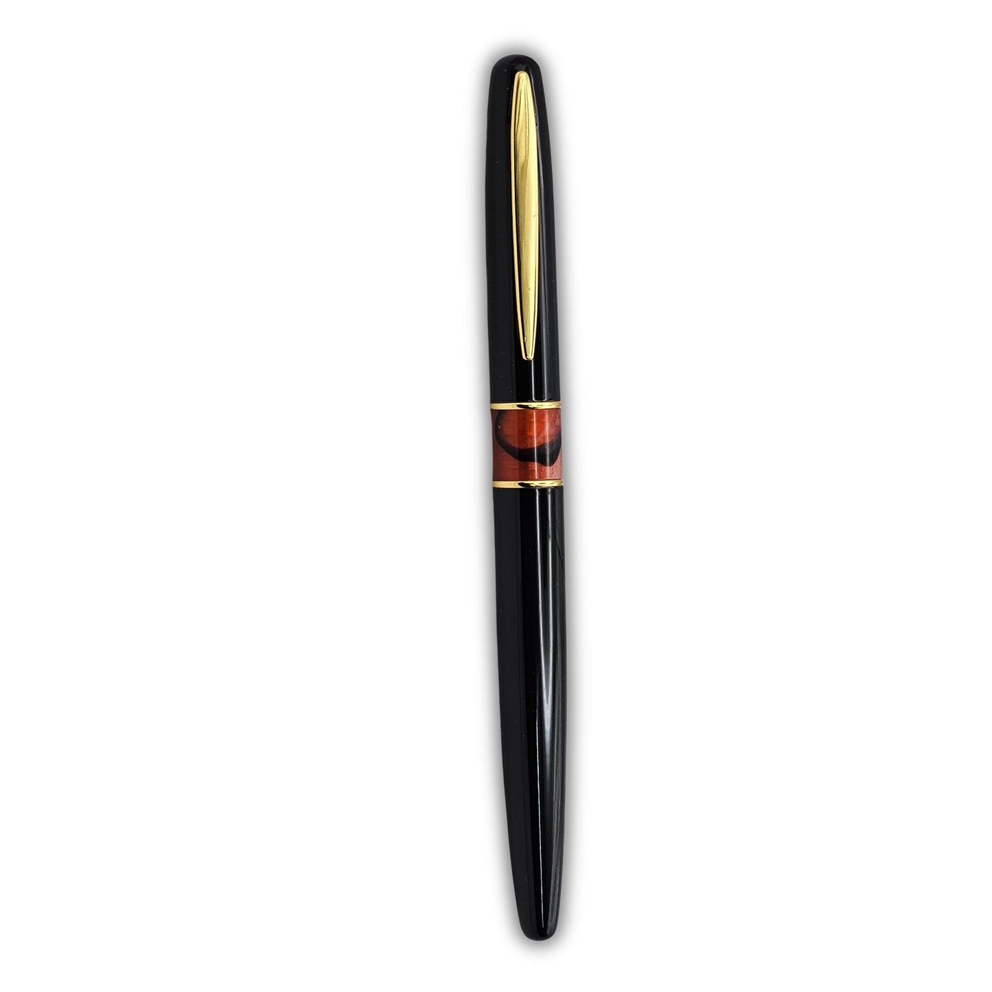 Elegant Gloss Black Executive Pen with Marbled Resin Accent