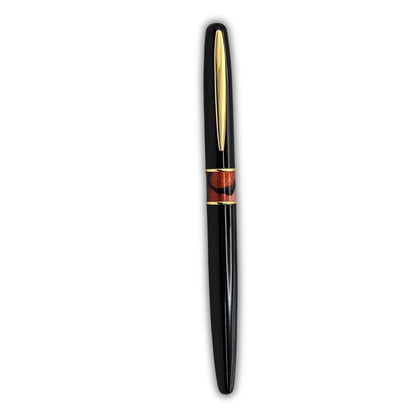 Elegant Gloss Black Executive Pen with Marbled Resin Accent