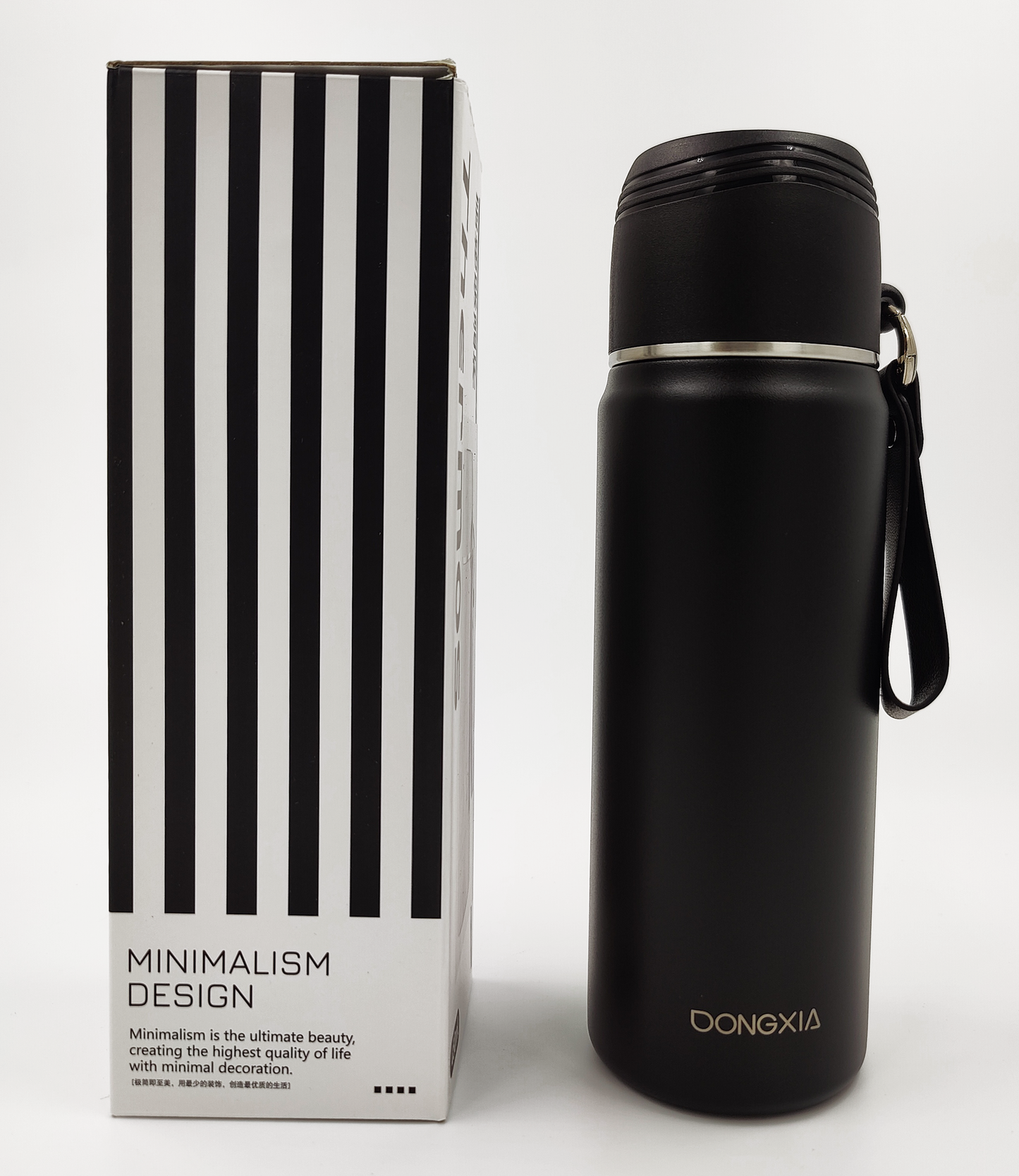 Thermosteel Water Bottle with Cup Lid – 450ml | 24Hr Hot & Cold | Leak-Proof