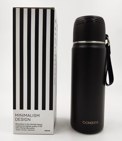 Thermosteel Water Bottle with Cup Lid – 450ml | 24Hr Hot & Cold | Leak-Proof