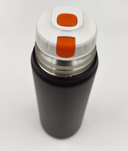 Thermosteel Water Bottle with Cup Lid – 450ml | 24Hr Hot & Cold | Leak-Proof