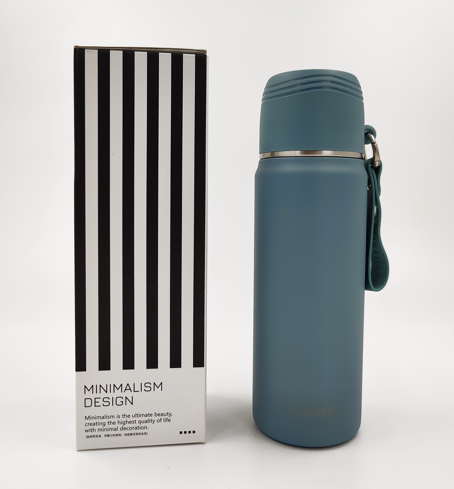 Thermosteel Water Bottle with Cup Lid – 450ml | 24Hr Hot & Cold | Leak-Proof