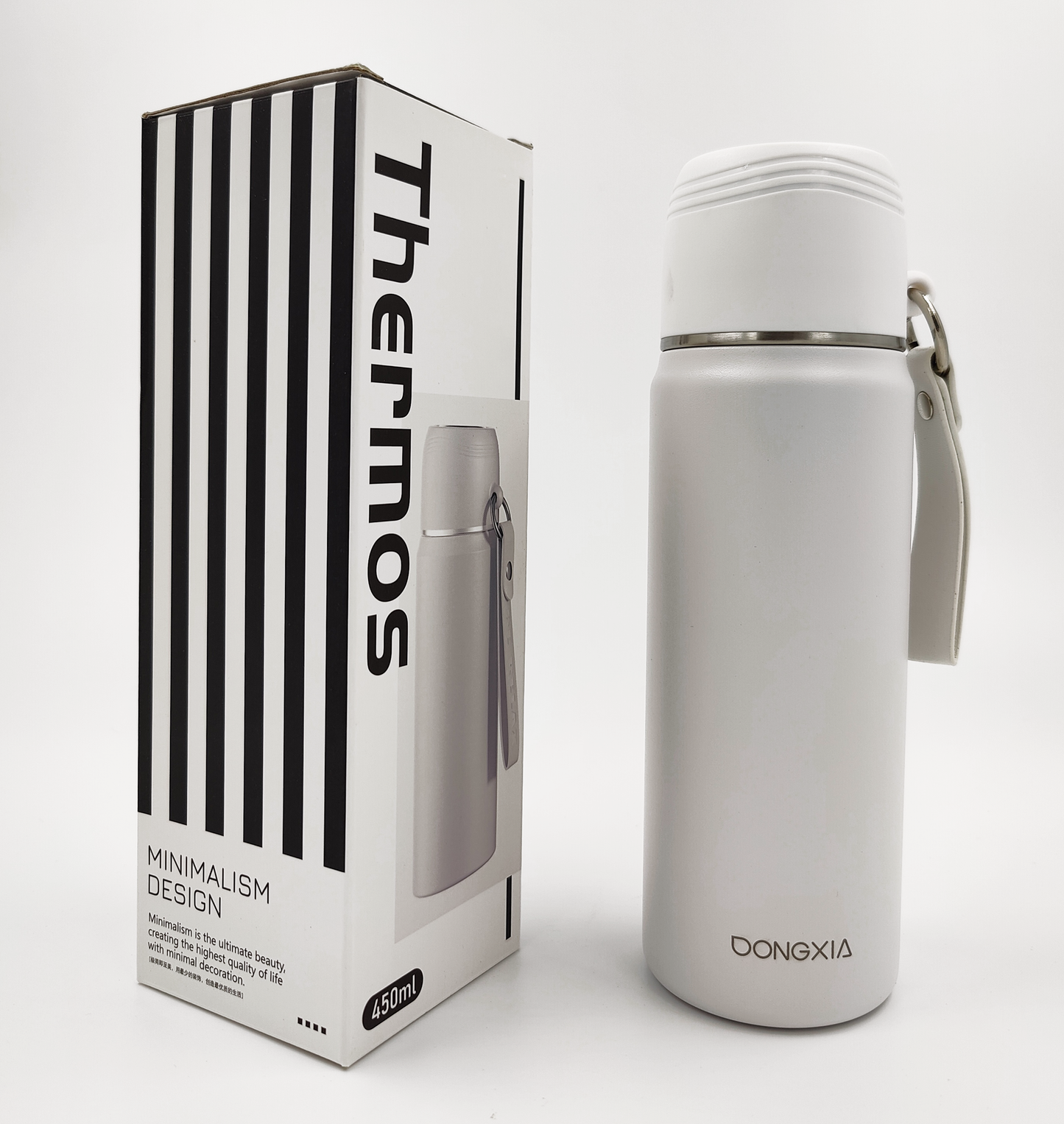 Thermosteel Water Bottle with Cup Lid – 450ml | 24Hr Hot & Cold | Leak-Proof