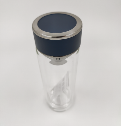 Double Wall Glass Tea Bottle with Infuser & Strainer – 300ml Travel Cup