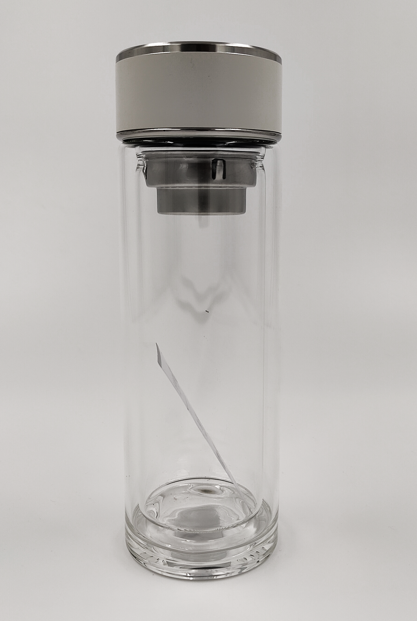 Double Wall Glass Tea Bottle with Infuser & Strainer – 300ml Travel Cup