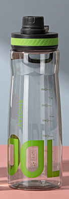 SHOTAY "COOL" Clear Sports Water Bottle with Carry Handle & Measurement Markers – Leak-Proof, Fruit Infusion Friendly Reusable Hydration Flask for Gym, Office, and Outdoors ST 6000