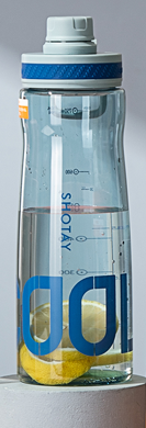 SHOTAY "COOL" Clear Sports Water Bottle with Carry Handle & Measurement Markers – Leak-Proof, Fruit Infusion Friendly Reusable Hydration Flask for Gym, Office, and Outdoors ST 6000