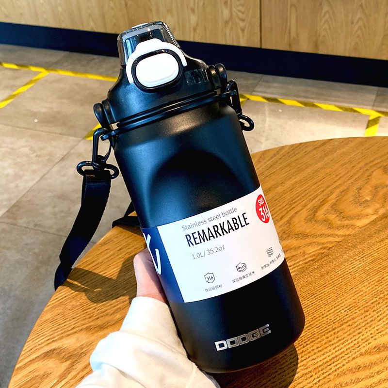 Dodge Large Capacity Travel Thermos Cup – 1000ml | Keeps Hot & Cold