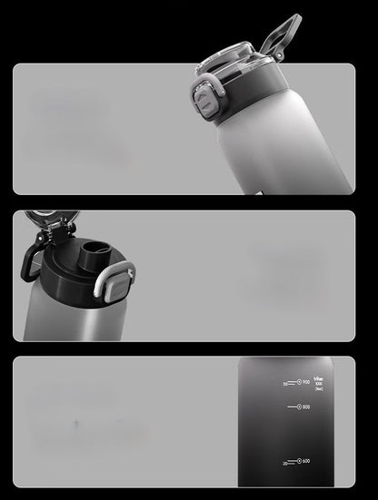SHOTAY "Aurora" Matte Gradient Dual-Drink Sports Water Bottle  – Leak-Proof, One-Click Pop Cover with Straw for Fitness & Outdoors ST 7259