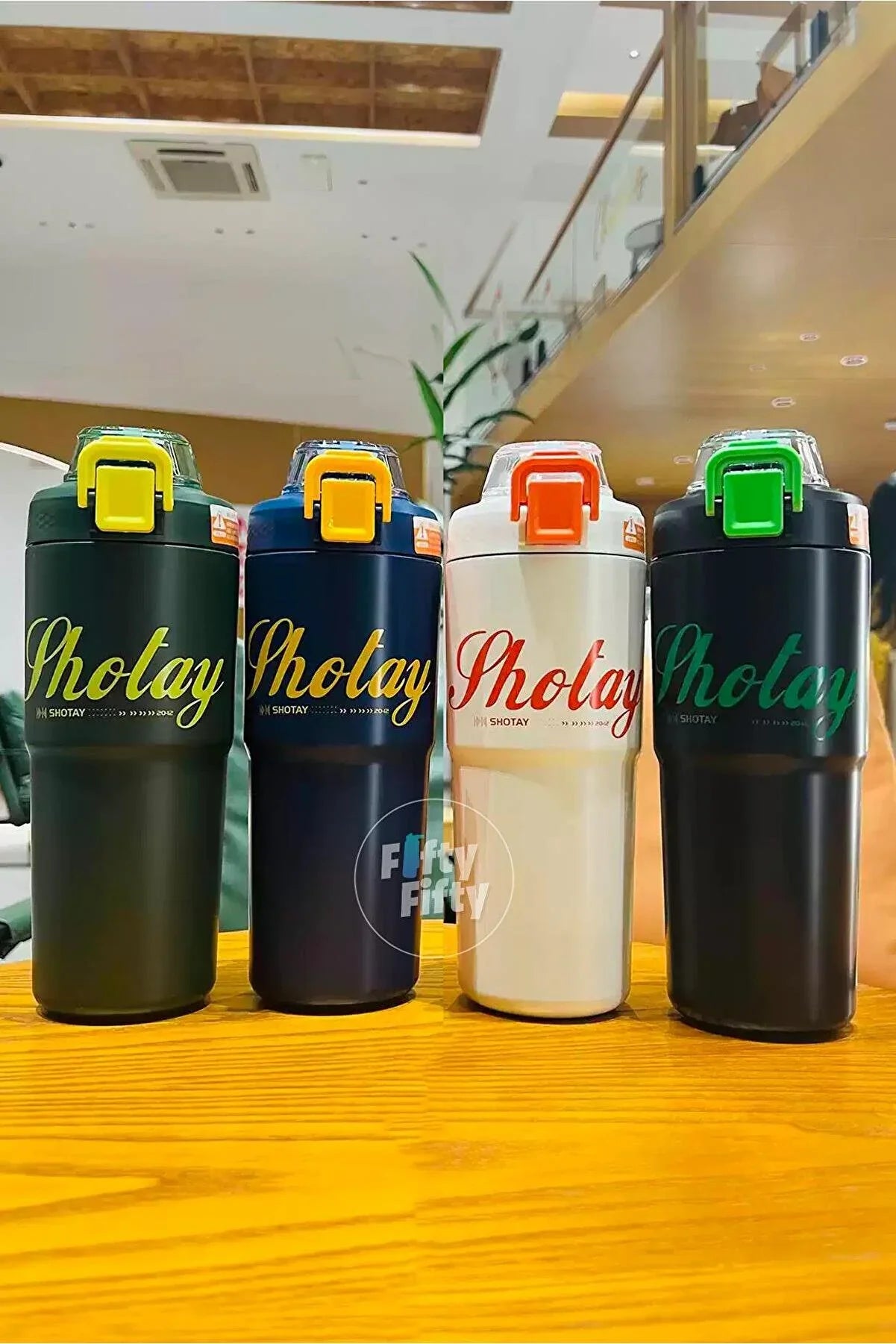 SHOTAY Premium Matte Sport Tumbler with Pop-Up Straw