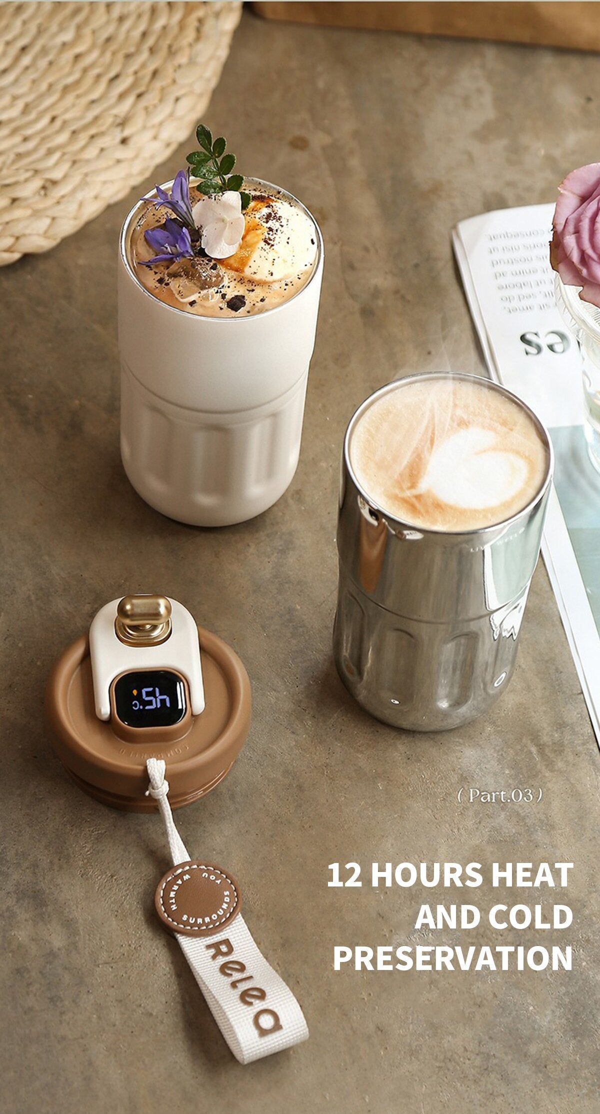 Relea "Live Well" Smart Temperature Display Coffee Cup