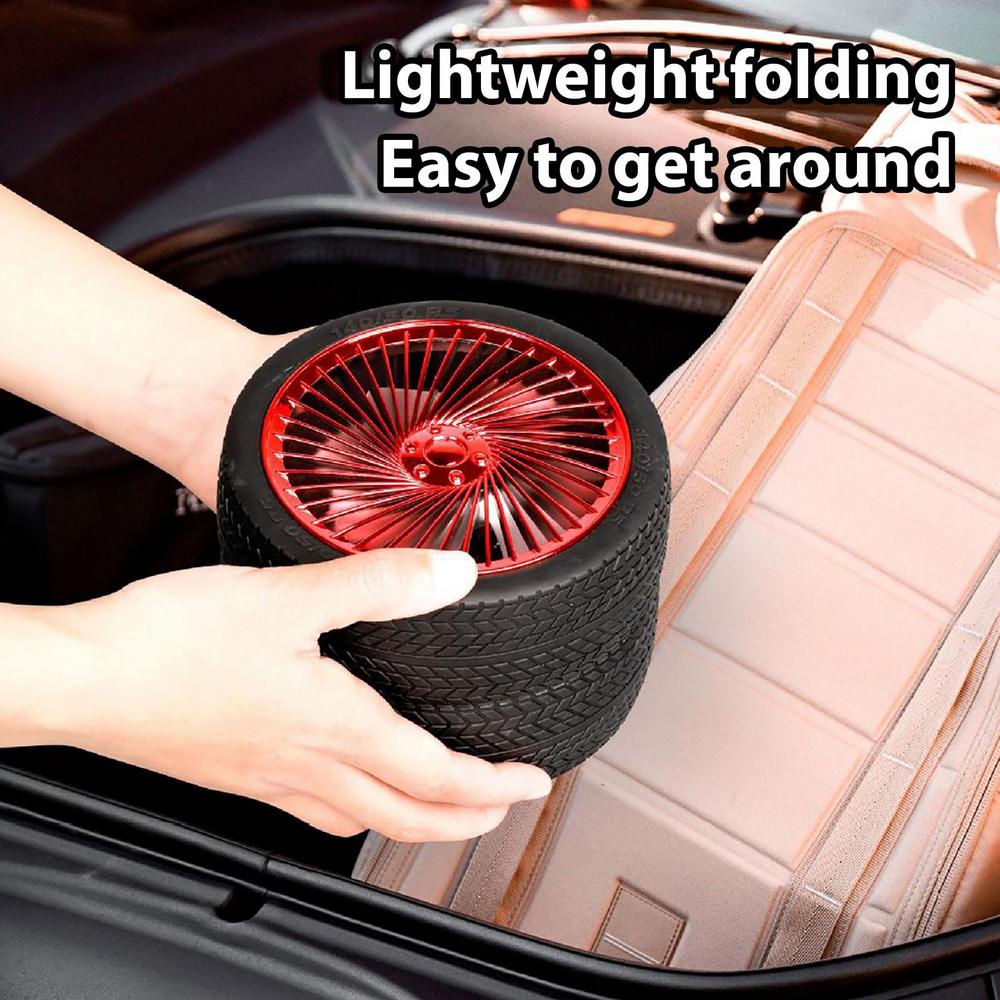 Rechargeable Tyre Shaped Electric Fan – Portable & Powerful Desk Fan