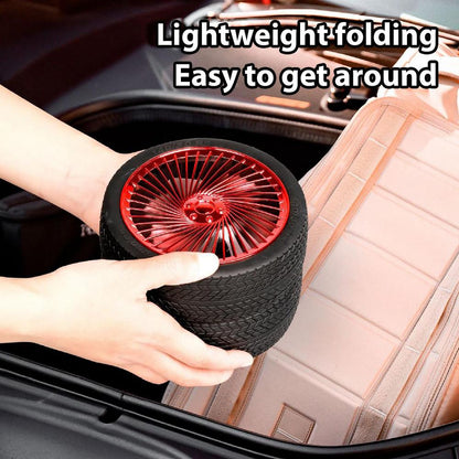 Rechargeable Tyre Shaped Electric Fan – Portable & Powerful Desk Fan