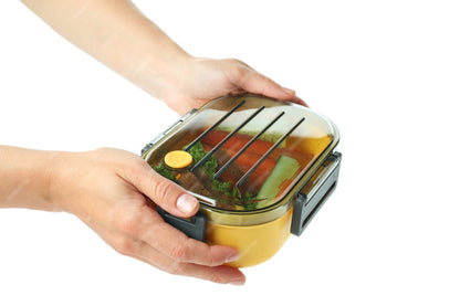 Leak-Proof Modular Lunch Box with Clear Lid & Spork