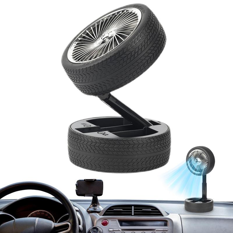 Rechargeable Tyre Shaped Electric Fan – Portable & Powerful Desk Fan