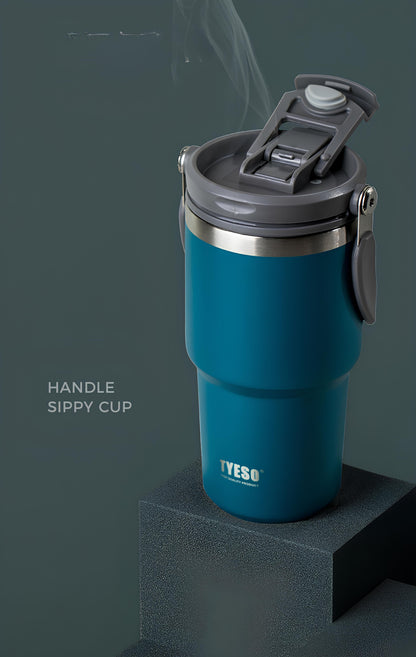 TYESO High-Capacity Travel Tumbler with Folding Handle