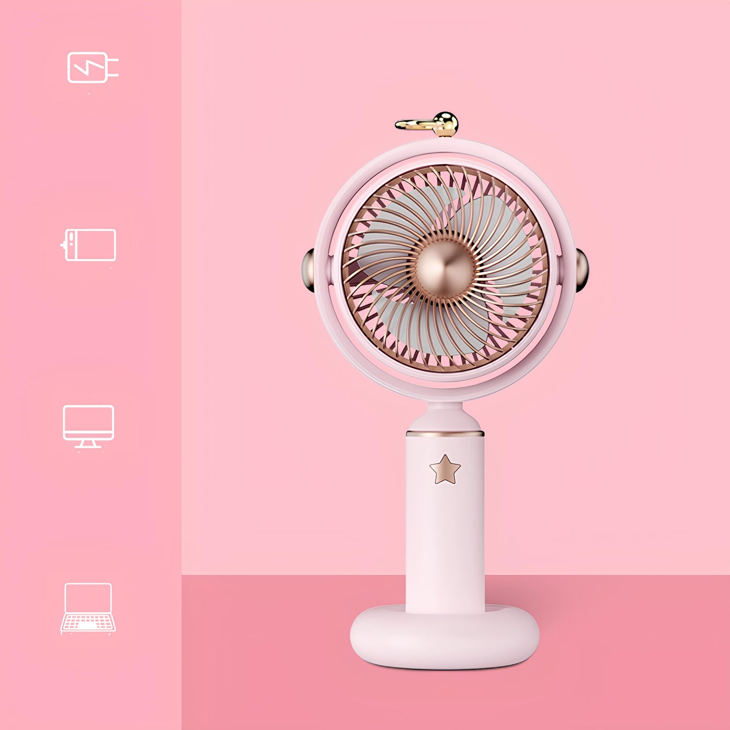 USB Rechargeable Mini Handheld Fan – Stylish & Portable | 4 Colors