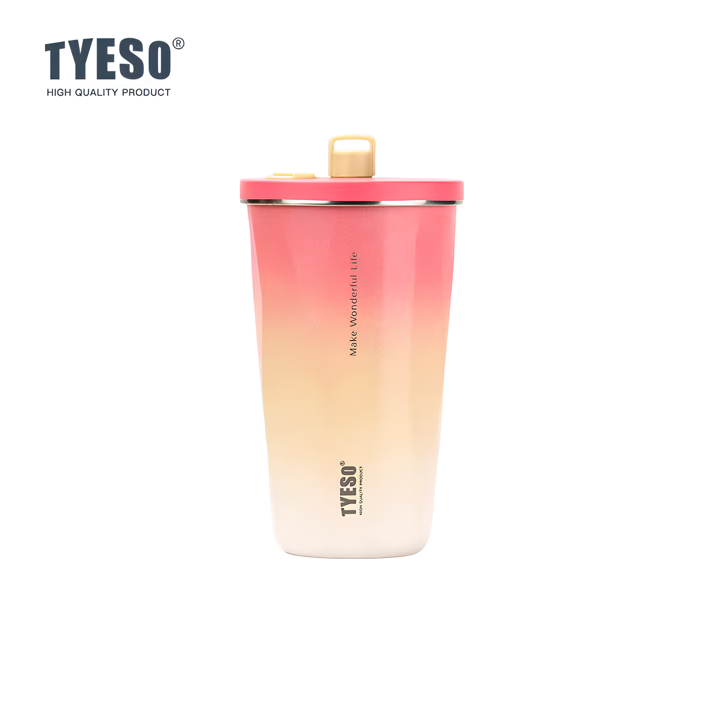 TYESO Vacuum Insulated Coffee Cup with Silicone Strap-600ML
