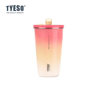 TYESO Vacuum Insulated Coffee Cup with Silicone Strap-600ML
