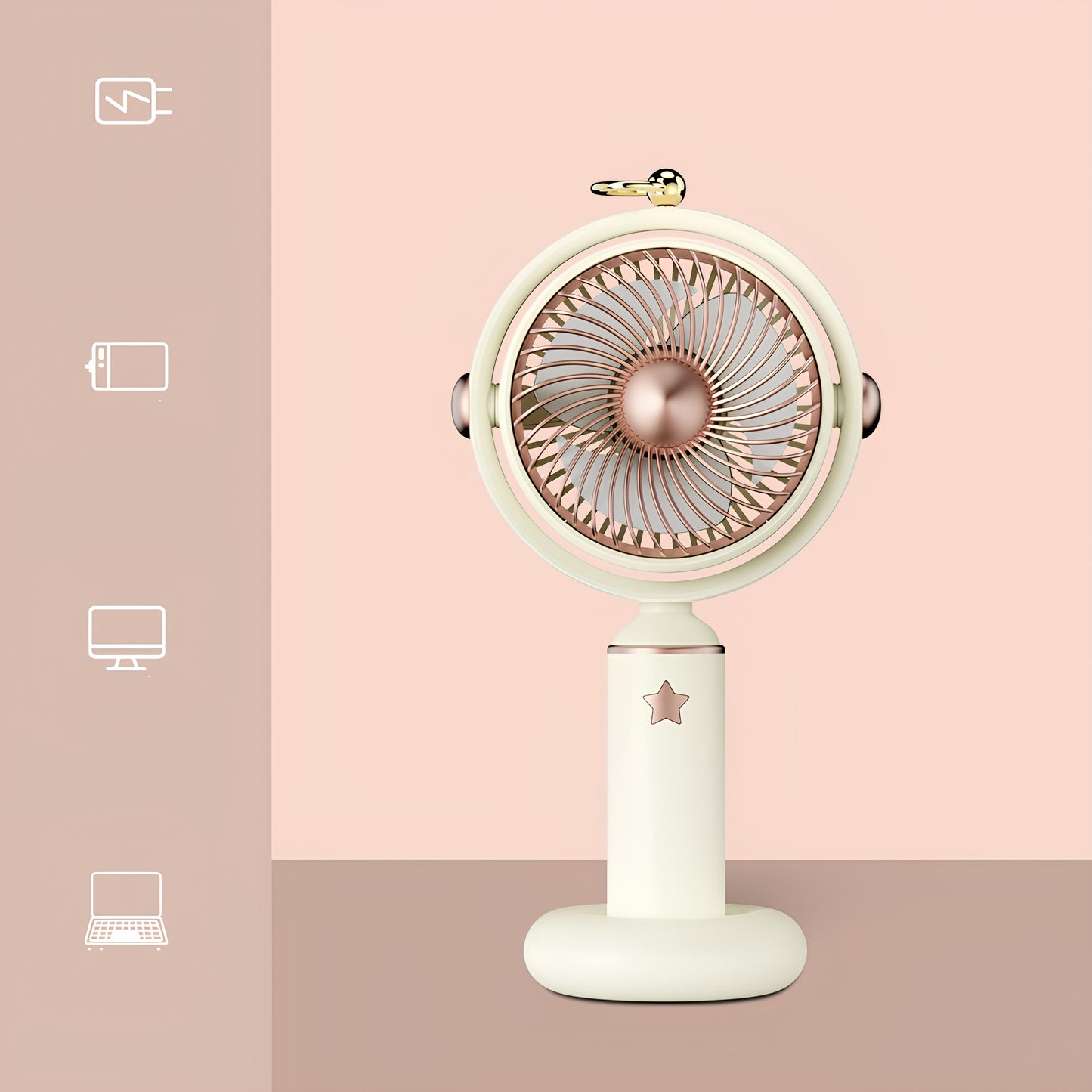 USB Rechargeable Mini Handheld Fan – Stylish & Portable | 4 Colors