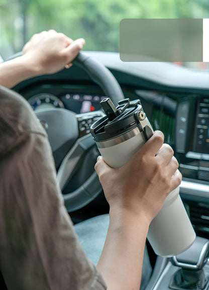 TYESO High-Capacity Travel Tumbler with Folding Handle