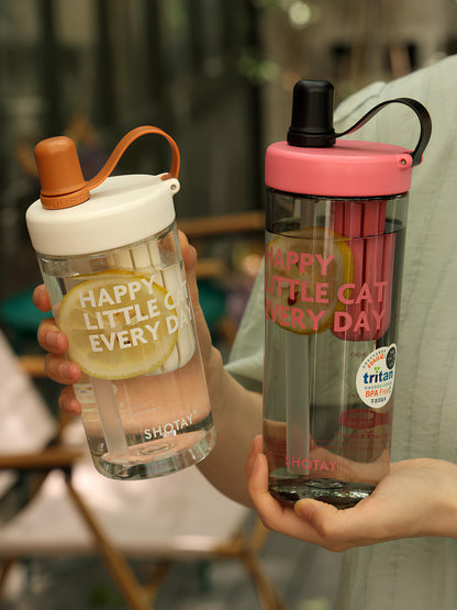 SHOTAY Water Bottle with Pop-Up Straw & Tea Infuser – ST 7164- 450ML