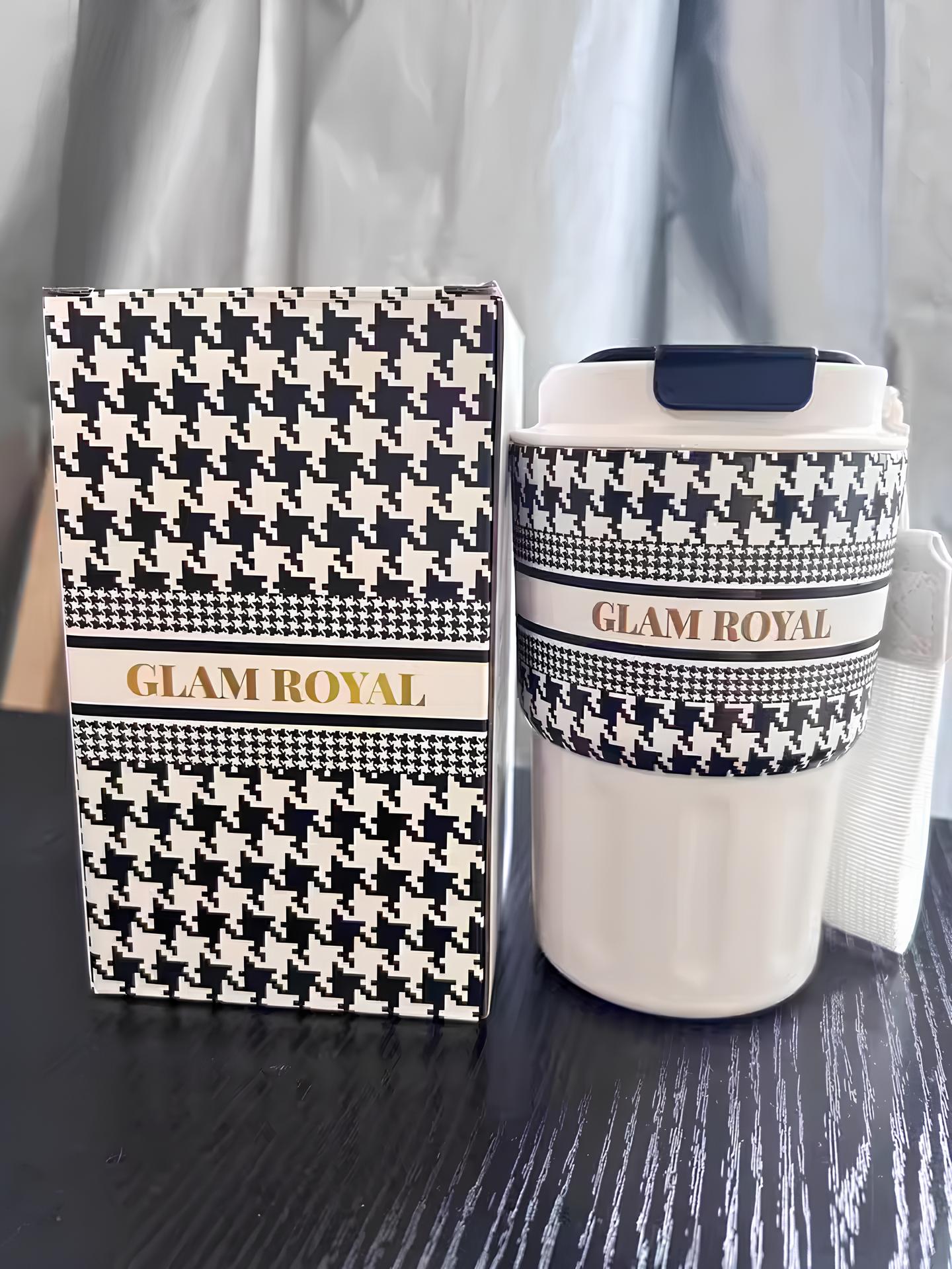 SITAYURI Glam Royal Houndstooth Insulated Tumbler Coffee Cup