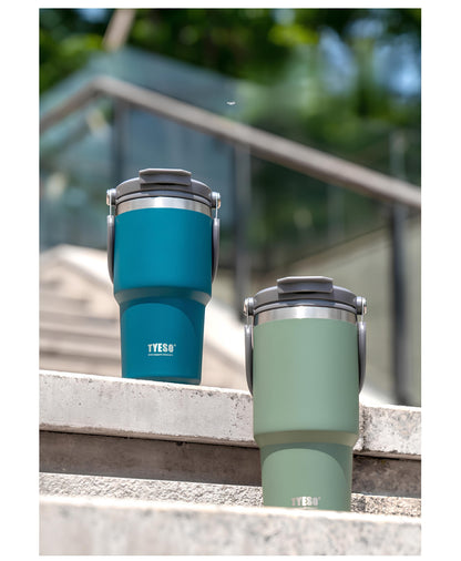 TYESO High-Capacity Travel Tumbler with Folding Handle