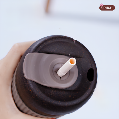 MOOD Eco-Friendly Reusable Travel Coffee cupwith Silicone Grip & Straw