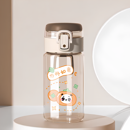 "THE GLASS" Minimalist Glass Travel Bottle with Protective Sleeve
