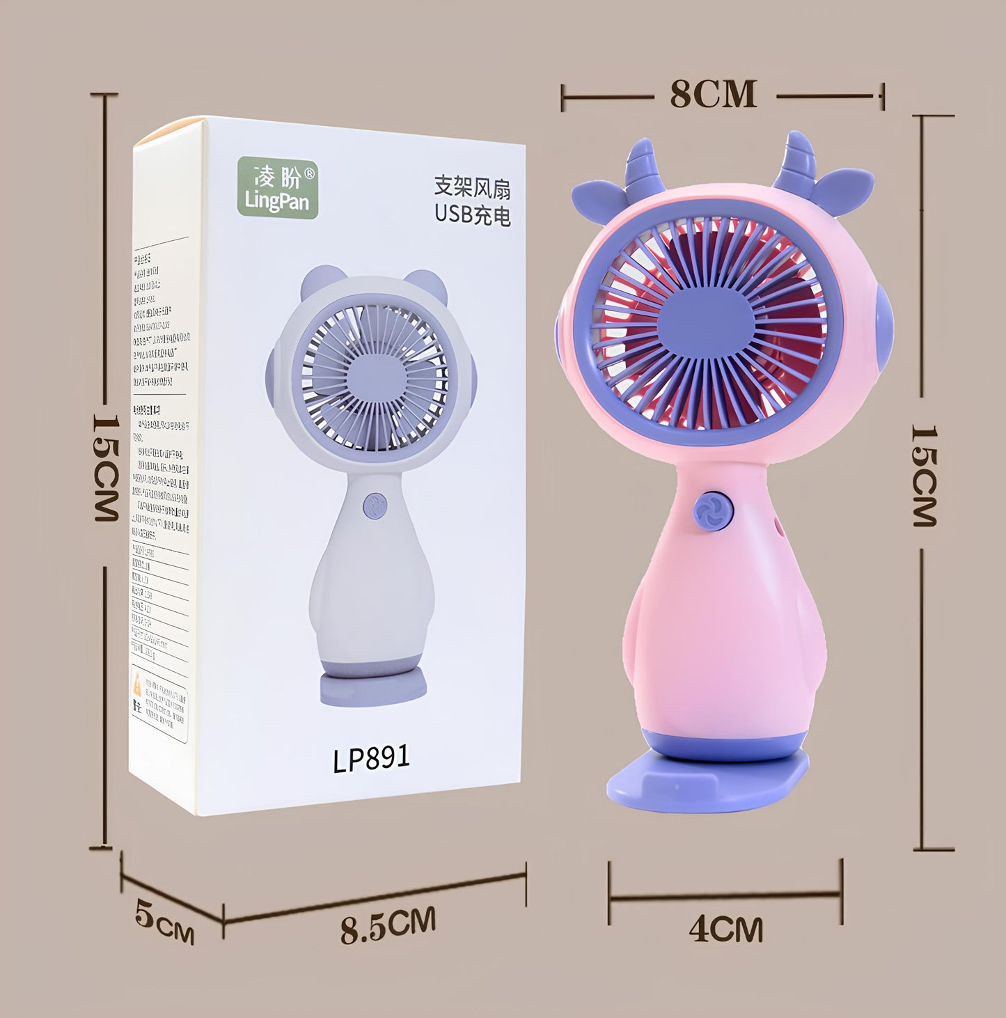THE VENTI Mini USB Rechargeable Hand Fan – Quiet, Portable & Adjustable | 4 Colors