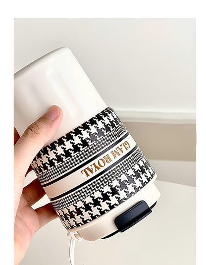 SITAYURI Glam Royal Houndstooth Insulated Tumbler Coffee Cup